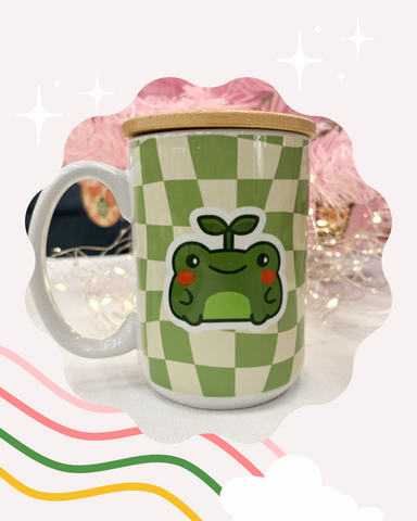 Kawaii Frog Mug with Lid