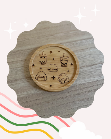 Bamboo Engraved Character Coaster
