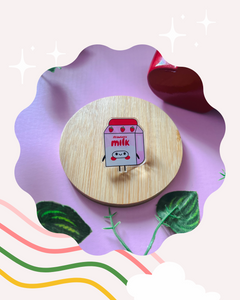 Strawberry Milk Carton Acrylic Pin