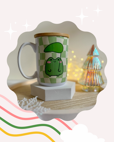 Kawaii Frog Mug with Lid