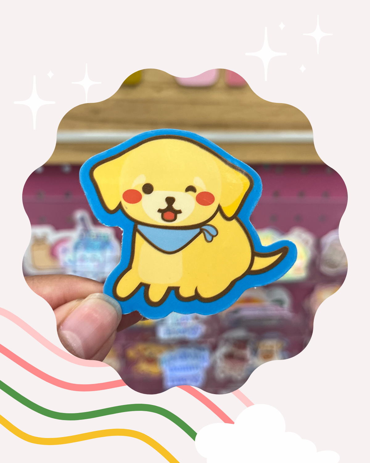 Kawaii Golden Retriever Sticker