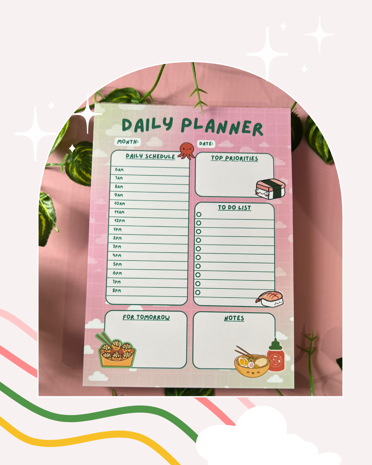 Daily Planner Notepad, 5x7 Notepad