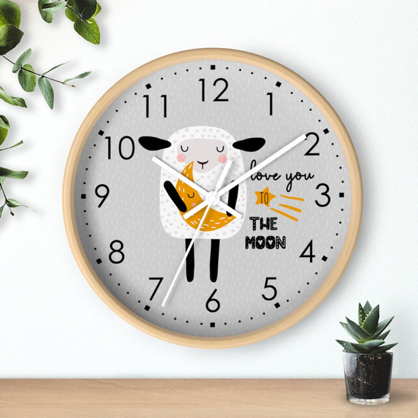 Love You to The Moon Clock, Wall Clock, Kid's Clock, Nursery Wall Clock