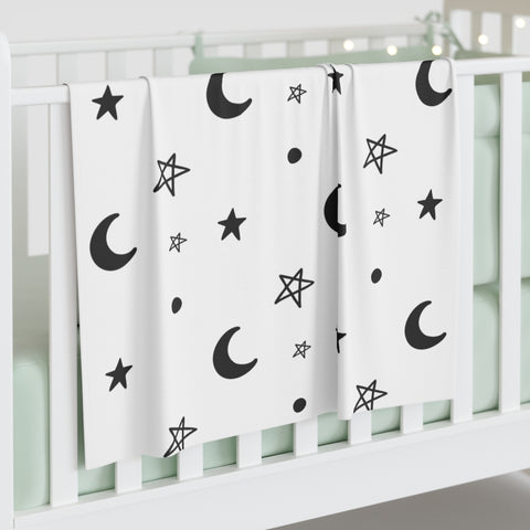 Stars and Moon Baby Swaddle Blanket