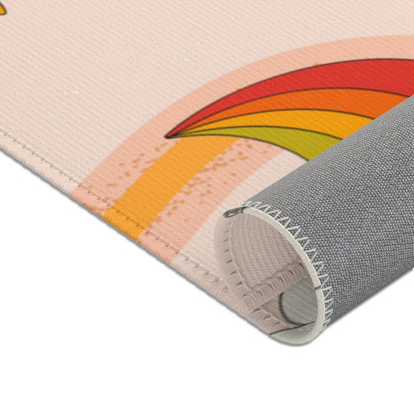 70s Rainbow Area Rugs, Rainbow Rug, Rainbow Print Area Rug, Nursery Rug, Kid's Rug, Scandi Rainbow Rug, Retro Rainbow Print Rug