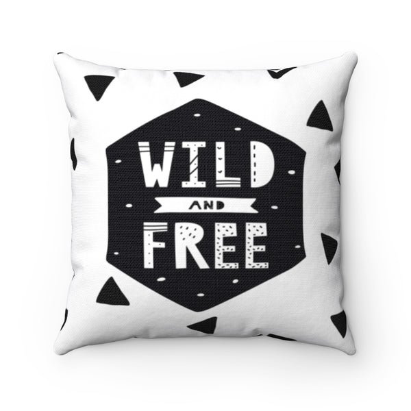 Wild and Free Spun Polyester Square Pillow Case