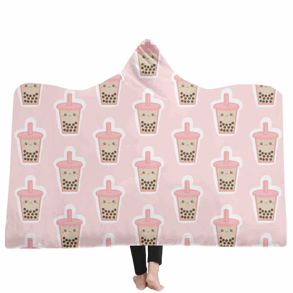 Bubble Tea Custom Hooded Blanket