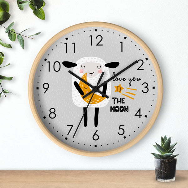 Love You to The Moon Clock, Wall Clock, Kid's Clock, Nursery Wall Clock