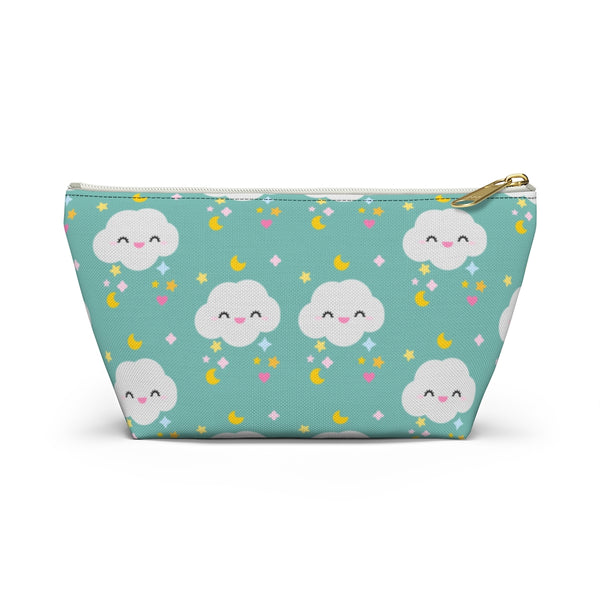 Cloud Print Accessory Pouch w T-bottom