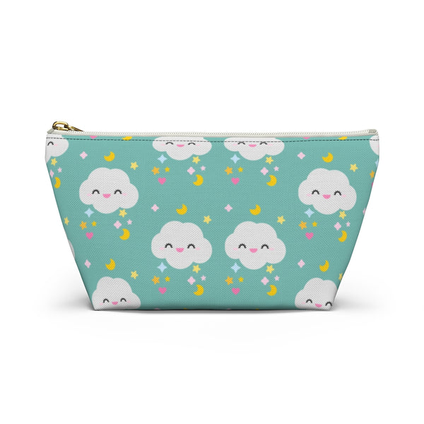 Cloud Print Accessory Pouch w T-bottom