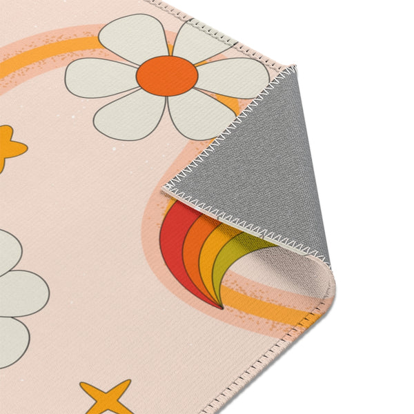 70s Rainbow Area Rugs, Rainbow Rug, Rainbow Print Area Rug, Nursery Rug, Kid's Rug, Scandi Rainbow Rug, Retro Rainbow Print Rug