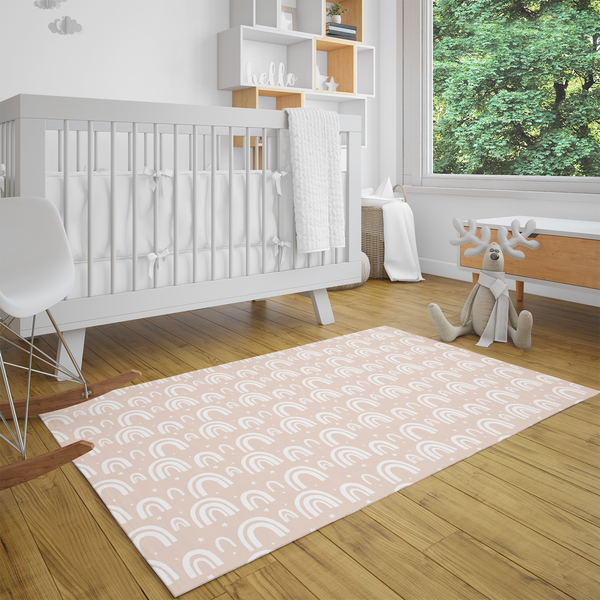 Scandinavian Rainbow Area Rugs, Rainbow Rug, Rainbow Print Area Rug, Nursery Rug, Kids' Rug, Scandi Rainbow Rug, Boho Rainbow Print Rug