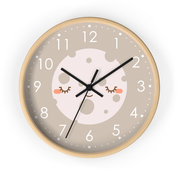 Moon Wall clock, Kid's Wall Clock, Nursery Wall Clock, Decorative Clock