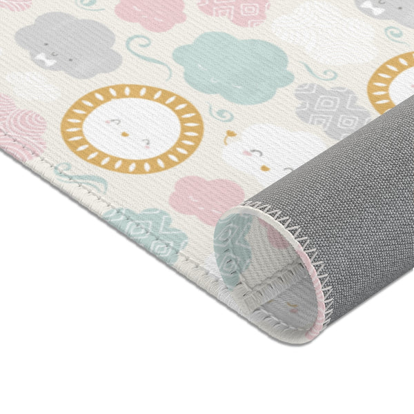Cloud Area Rugs, Scandinavian Print Rug, Nursery Cloud Theme, Kids' Area Rug, Playroom Rug, Kids' Modern Decor, Children's Bedroom