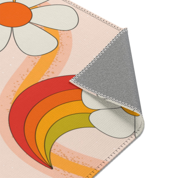 70s Rainbow Area Rugs, Rainbow Rug, Rainbow Print Area Rug, Nursery Rug, Kid's Rug, Scandi Rainbow Rug, Retro Rainbow Print Rug
