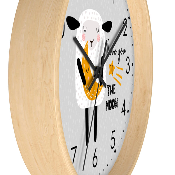 Love You to The Moon Clock, Wall Clock, Kid's Clock, Nursery Wall Clock