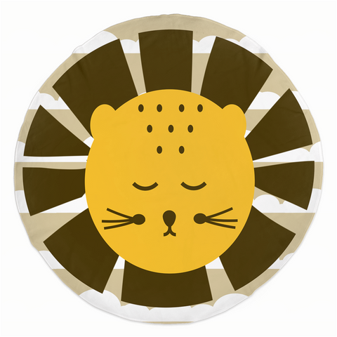 Scandinavian Lion Rounded Beach Towels