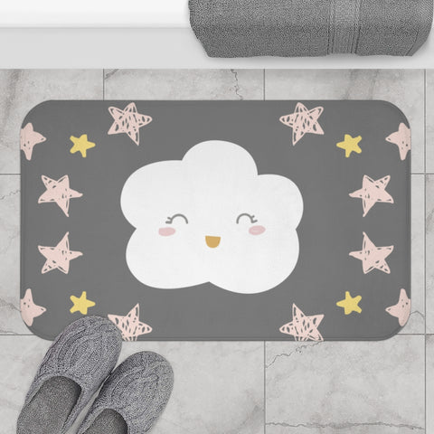 Bath Mat, Bath Decor, Bathroom Decor, Bath Rug, Modern Bath Rug, Scandinavian Bath Rug, Cute Bath Rug, Cute Bath Decor, Scandinavian Bath Decor, Cloud Bath Mat, Cloud Bath Rug, Cloud Print, Kids Bathroom Decor, Kids Bath Mat, Kids Bath Rug