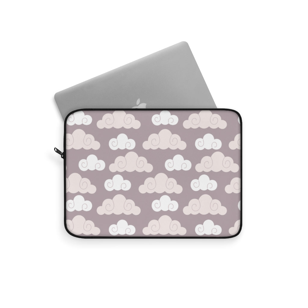 Cloud Print Laptop Sleeve, Laptop Sleeve, Laptop Cover, Office Supply, Desktop Accessories, Laptop Accessories, College Gift, Work From Home Gift, WFH