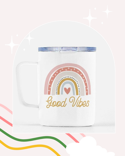 Personalized Mug, Travel Mug w/ Lid 10 oz., Mug with Lid, Travel Mug, Personalized Gift, Birthday Gift, Remote Learning, Zoom Gift, Student