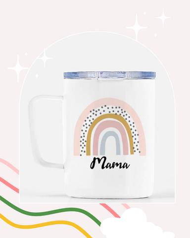 Mama Mug, Travel Mug w/ Lid 10 oz., Mug with Lid, Travel Mug, Mom To-Be Gift, Baby Shower Gift, WFH, Work From Home, Zoom Gift, SAHM Gift