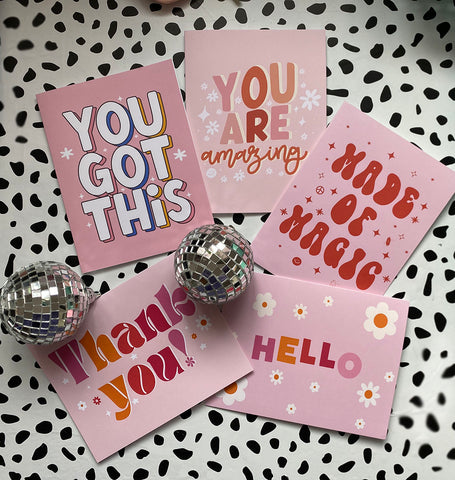 Assorted Greeting Cards, Motivation, Greeting Cards, Positivity, Stationery, Galentines, Good Vibes, Uplifting Card, Encouragement