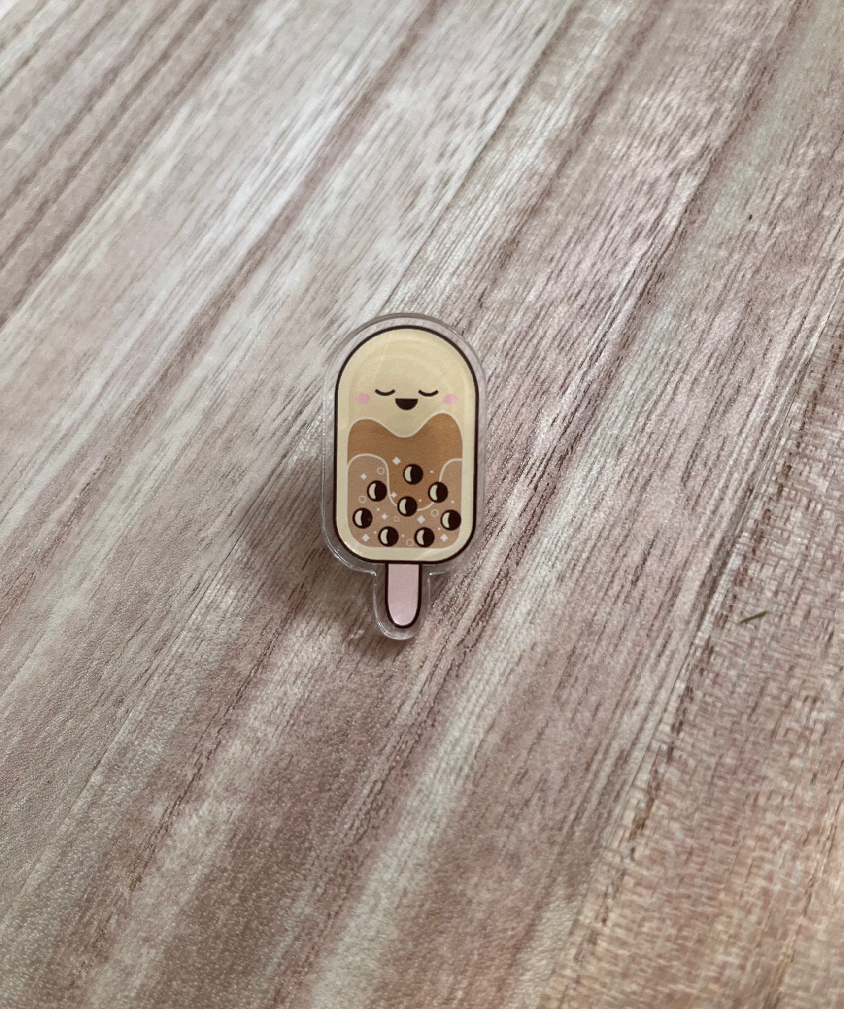 Boba Ice Cream Pin, Acrylic Pin, Kawaii Pin, Bubble Tea Pin, Boba, Kawaii Bubble Tea Gift, Kawaii Boba Tea Gift, Cute Pin, Acrylic