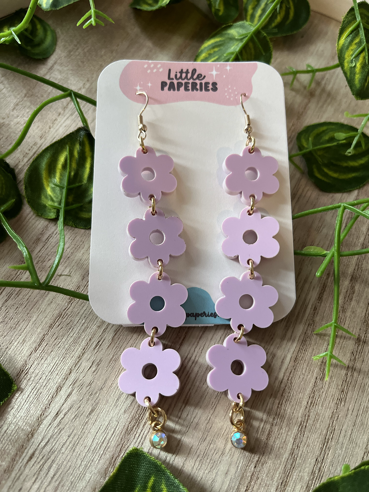 Pastel Purple Floral Earrings
