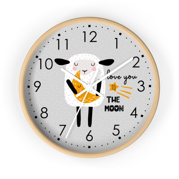 Love You to The Moon Clock, Wall Clock, Kid's Clock, Nursery Wall Clock