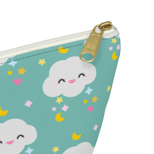 Cloud Print Accessory Pouch w T-bottom