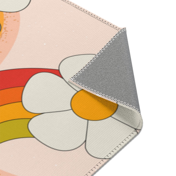 70s Rainbow Area Rugs, Rainbow Rug, Rainbow Print Area Rug, Nursery Rug, Kid's Rug, Scandi Rainbow Rug, Retro Rainbow Print Rug