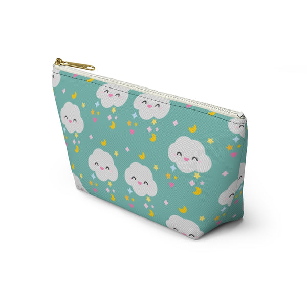 Cloud Print Accessory Pouch w T-bottom