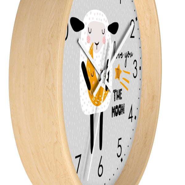 Love You to The Moon Clock, Wall Clock, Kid's Clock, Nursery Wall Clock