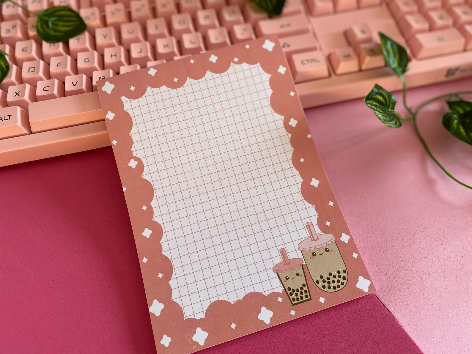 Boba Tea Notepad, Bubble Tea Notepad, 5x7, Memopad, Notes, Stationery, Kawaii Notepad, Kawaii Gift, Boba Lover, Bubble Tea Gift, Notepad