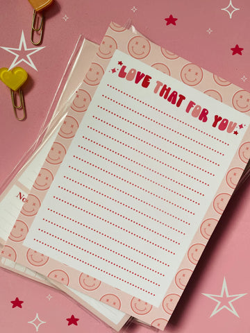 Love That for You, Positive Notepad, 5x7, Memopad, Notes, Stationery, Positivity Notepad, Self Love Gift, Stationery Lover, Gift, Notepad