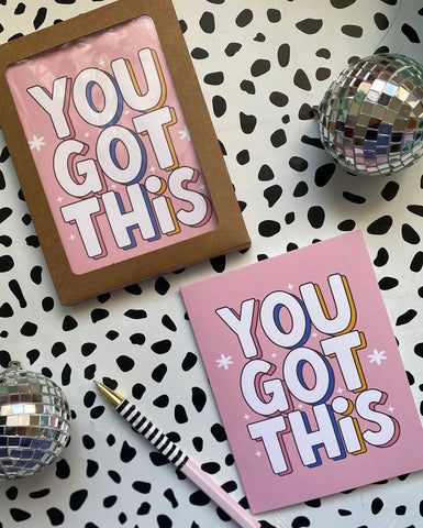 You Got This, Motivation, Greeting Cards, Positivity, Stationery, Galentines, Good Vibes, Uplifting Card, Encouragement