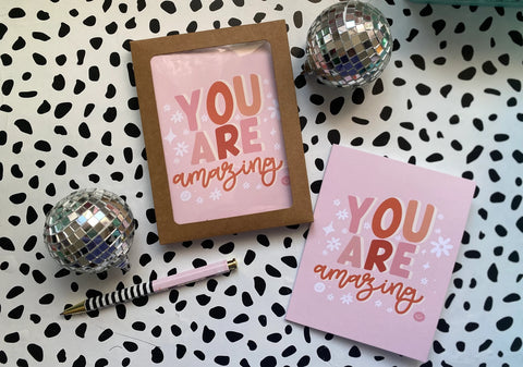 You Are Amazing, Motivation, Greeting Cards, Positivity, Stationery, Galentines, Good Vibes, Uplifting Card, Encouragement