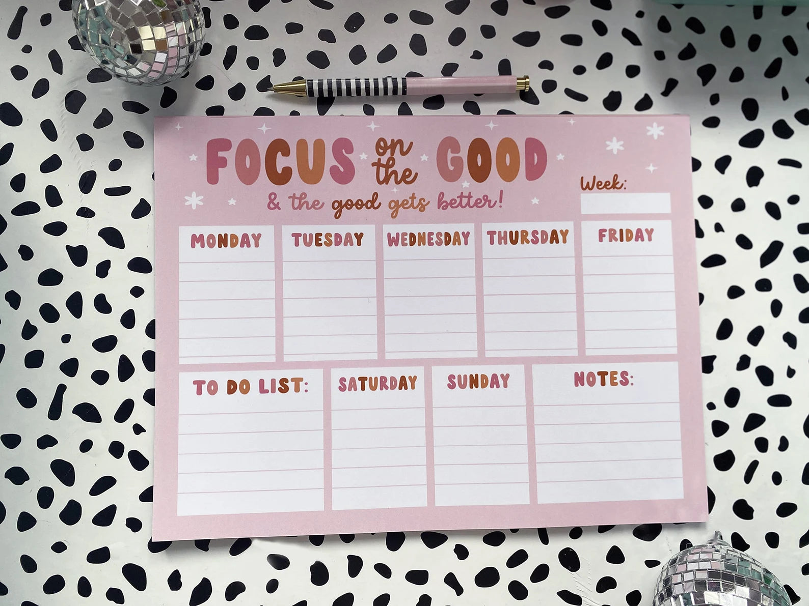 Focus On The Good Planner Notepad, 8.5x11, Notepad, Stationery, Kawaii Notepad, Kawaii Gift, Stationery, Weekly Notepad Planner, Planner