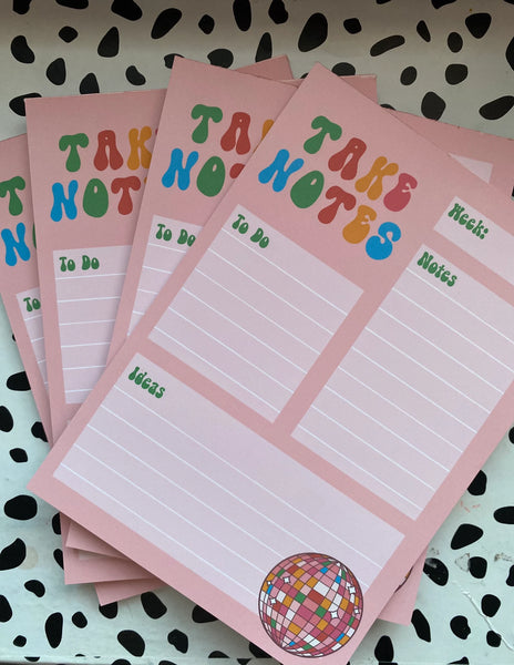 Take Notes, Positive Notepad, 5x7, Memopad, Notes, Stationery, Positivity Notepad, Self Love Gift, Stationery Lover, Gift, Notepad