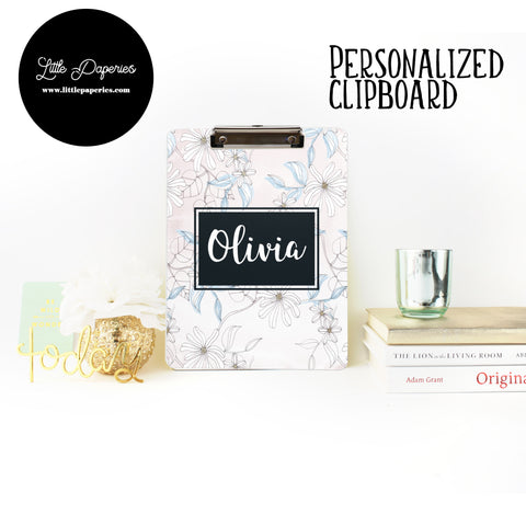 Personalized Teacher Clipboard, Personalized Clipboard, Custom Floral Clipboard, Custom Clipboard, Work From Home Gift, WFH