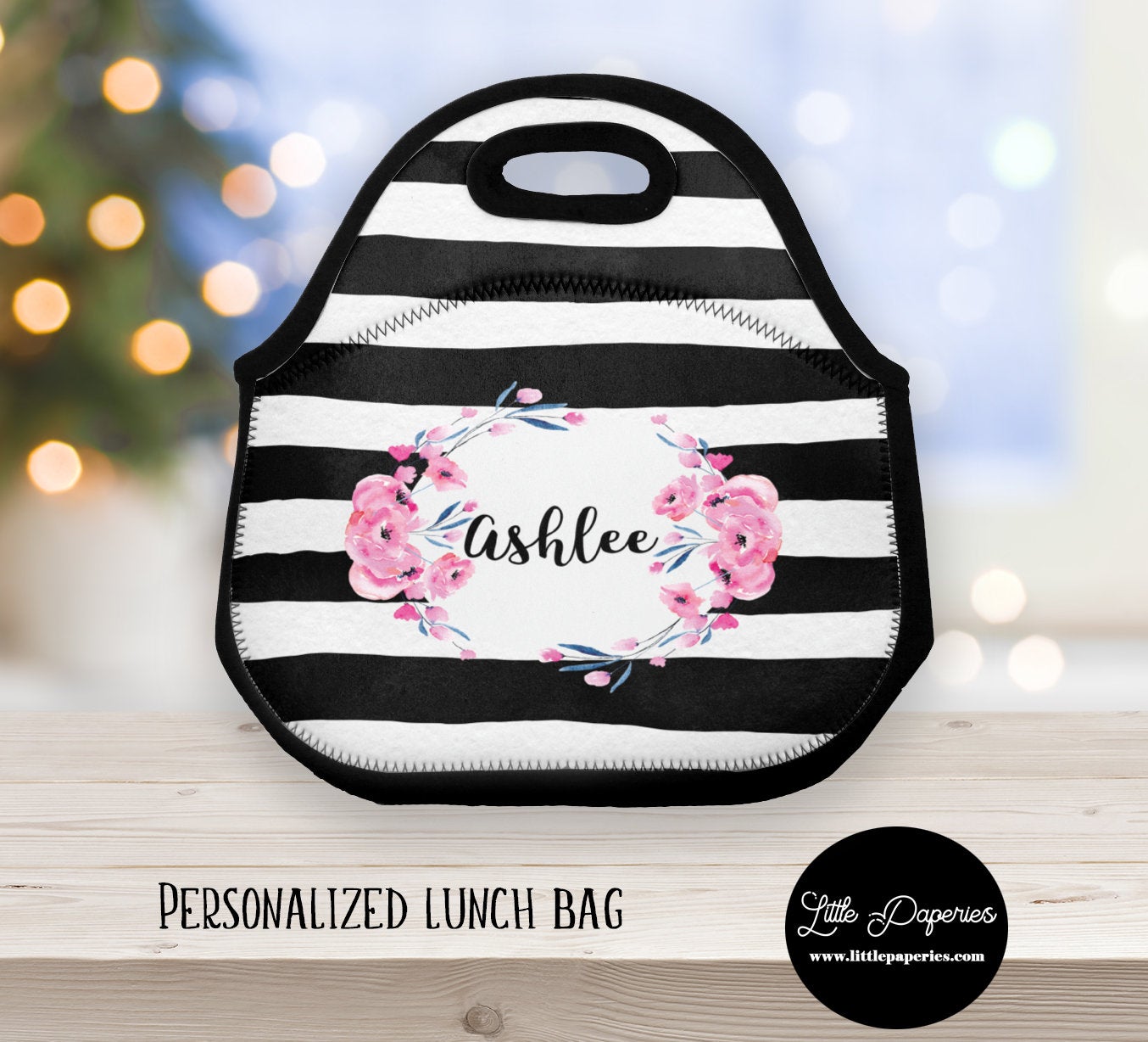 Personalized Lunch Tote, Neoprene Lunch Bag, Lunch Bag, Lunch Tote, Personalized Teacher, Back to School, Custom Office, Zippered Lunch Tote