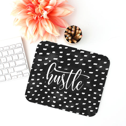 Hustle Mouse Pad, Desk Accessories, Office Decor , Funny Office Gifts, Dots Print Mouse Pad, Co-worker Gift, Work From Home Gift, WFH
