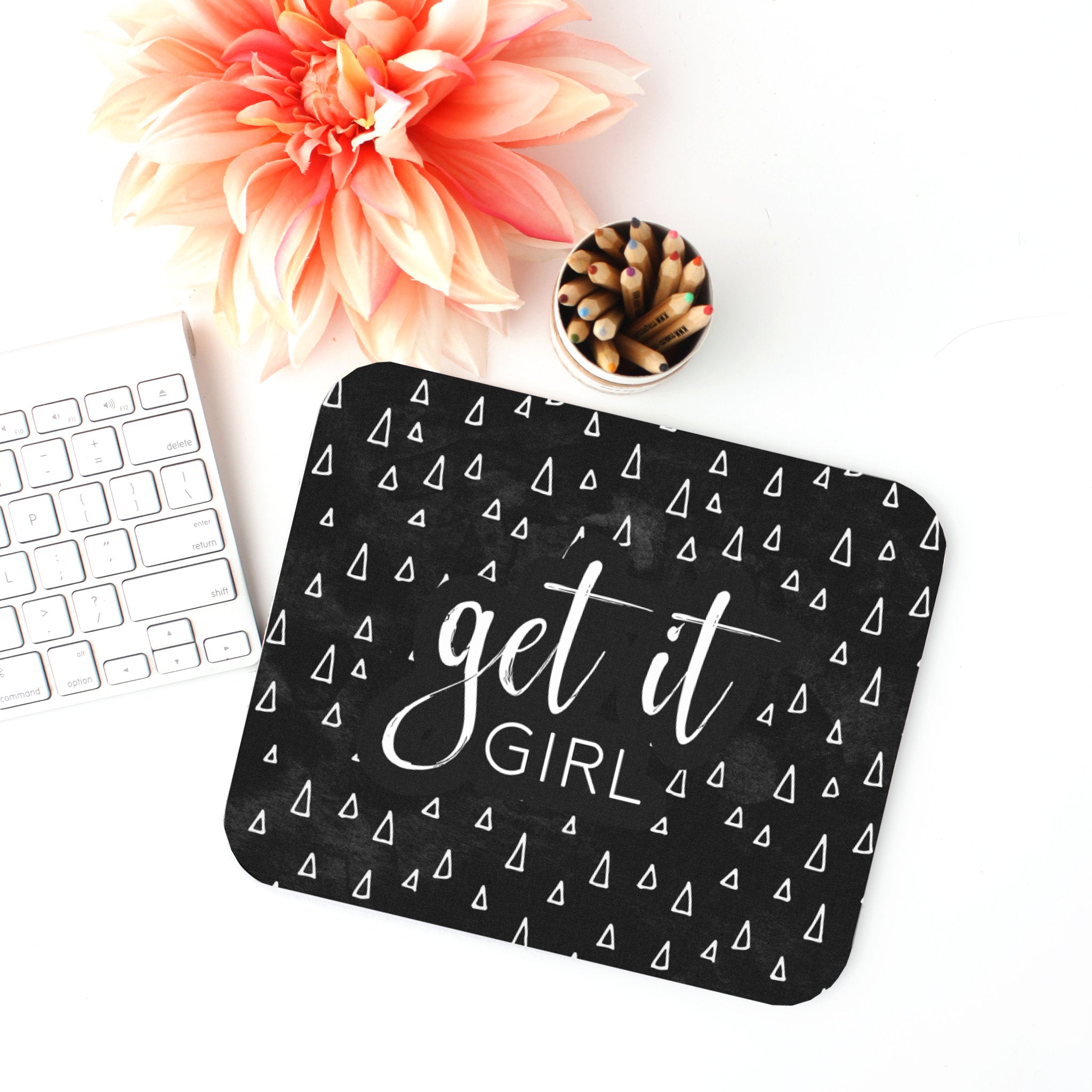 Get It Girl Mouse Pad, Desk Accessories, Office Decor for Women, Funny Office Gifts, Print Mouse Pad, Desk Gifts, Work From Home Gift, WFH