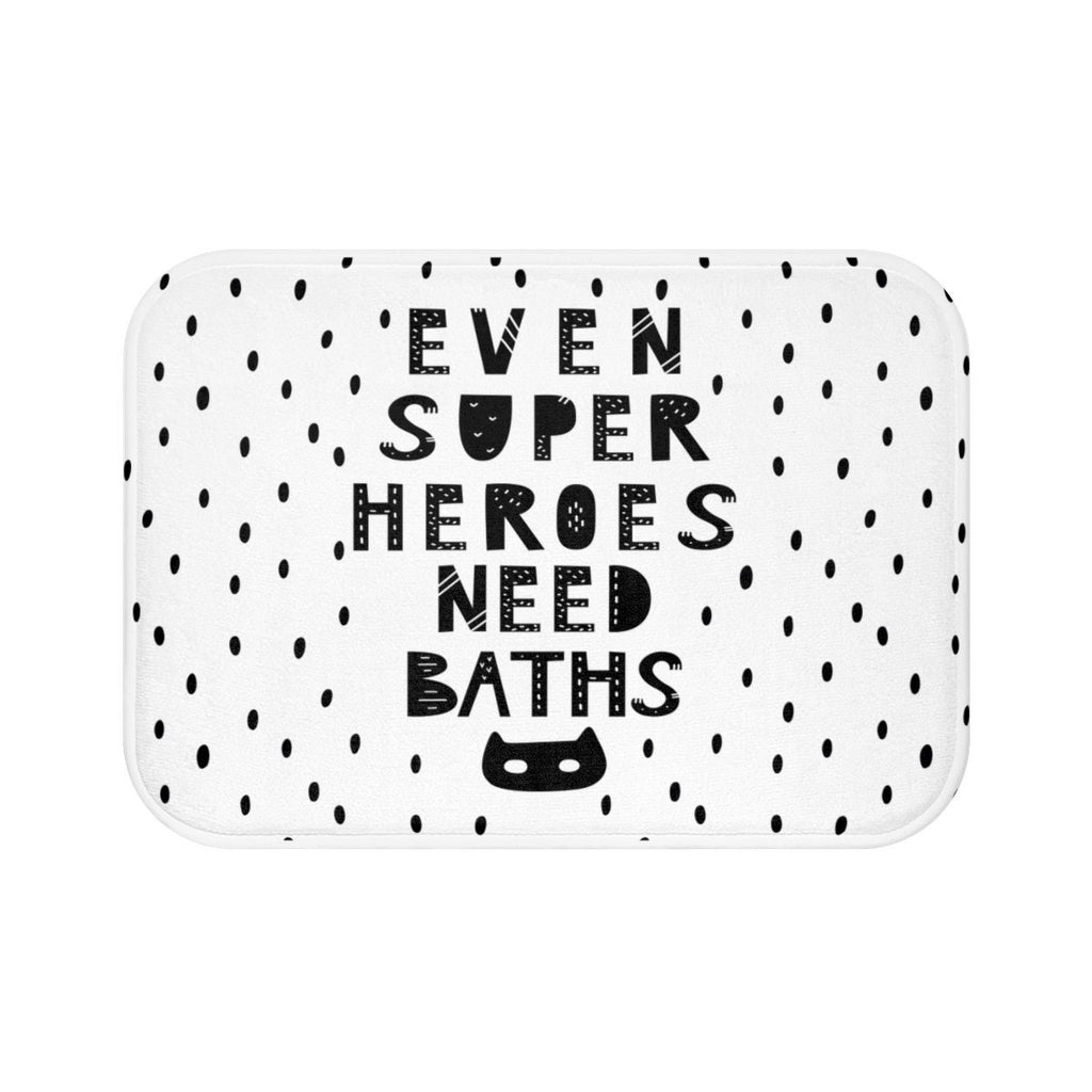 Super Hero Bath Mat, Monochrome Kids Decor, Monochrome Toddler Decor, –  littlepaperies