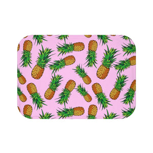 Pineapple Print Bath Mat, Tropical Theme, House Warming Gift, Moving Gift, Bathroom Decor, Tropical Print, Pineapple Print