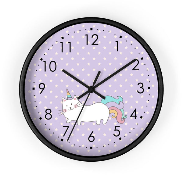 Magical Cat Unicorn Wall Clock, Kids Clock Wall, Modern Nursery wall Decor, Girl Wall Clock, Decorative Kids clock