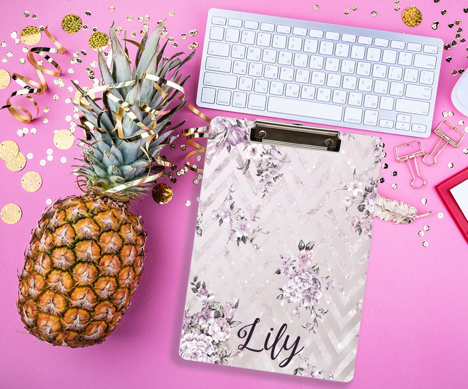 Floral Chevron Clipboard, Personalized Teacher Clipboard, Personalized Clipboard, Custom Clipboard, Custom Teacher Gift, Work From Home Gift