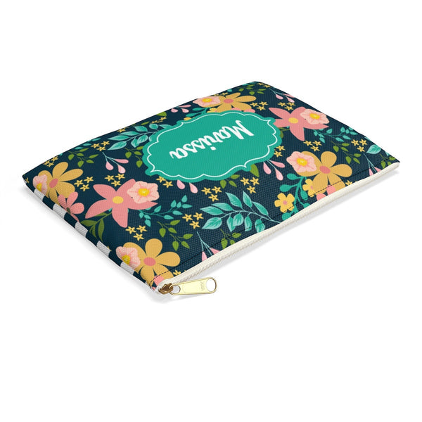 Personalized Floral Accessory Pouch, Custom Accessory, Personalized Makeup Bag, Back To School, Graduation Gift, Pencil Pouch, Makeup Pouch