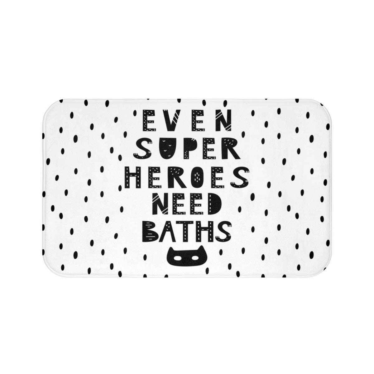 Super Hero Bath Mat, Monochrome Kids Decor, Monochrome Toddler Decor, Bathroom Mat, Kids Bath Mat, Monochrome Bathroom, Toddler Bath Mat