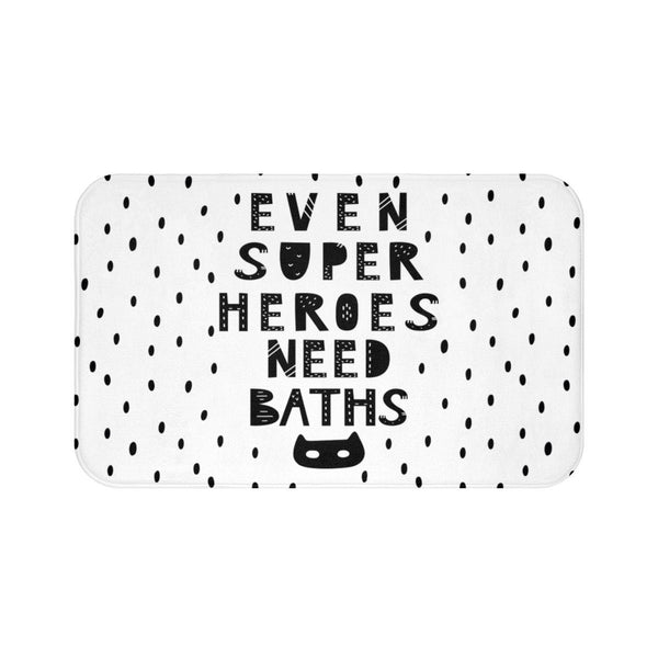 Super Hero Bath Mat, Monochrome Kids Decor, Monochrome Toddler Decor, Bathroom Mat, Kids Bath Mat, Monochrome Bathroom, Toddler Bath Mat